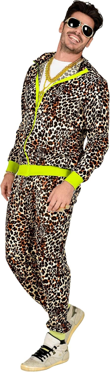 Disfraz de chándal leopardo 80's Disfraz de chándal leopardo 80's